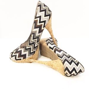 Designed Brown/Gray/Black Platform Stilettos Heels